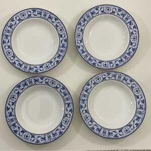 Mikasa Maxima CK104 Abbey Court Japan Salad Soup Blue Plates Set of 4